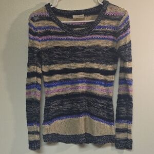 Bobbie Brooks Navy and Beige Striped Sweater #165